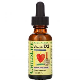 ChildLife, Essentials, Витамин D3, природный вкус ягод, 1 жидкая унция (29,6 мл)