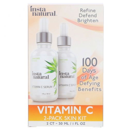 InstaNatural, Сыворотка для кожи с витамином C, набор из 2 флаконов по 30 мл (1 fl. oz)