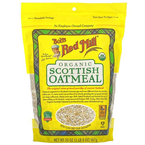 Bob's Red Mill, Organic, Scottish Oatmeal, 20 oz (567 g)