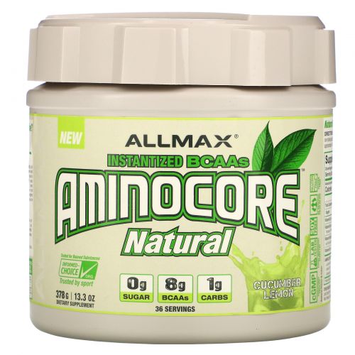 ALLMAX Nutrition, Aminocore Natural, Instantized BCAAs, Cucumber Melon, 13.3 oz (378 g)