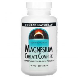 Source Naturals, Магния хелат, 100 мг, 250 таблеток