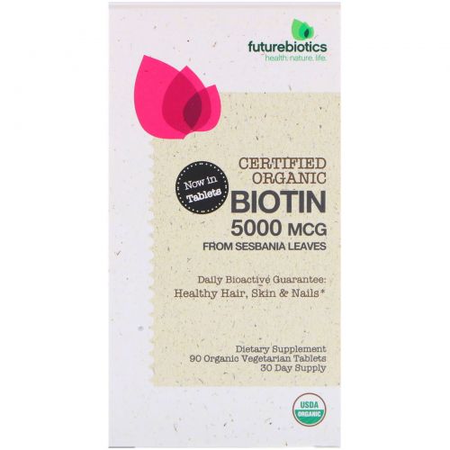 FutureBiotics, Органический Биотин, 5000 мг, 60 Органических Растительных капсул