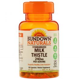 Sundown Naturals, Standardized Milk Thistle, 240 mg, 60 Capsules