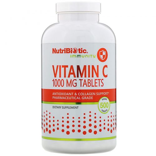 NutriBiotic, Витамин C, 1000 мг, 500 веганских таблеток