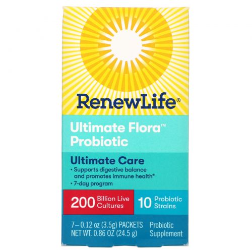 Renew Life, Ultimate Flora Probiotic, Extra Care, 200 Billion, 7 Packets, 0.86 oz (24.5 g)