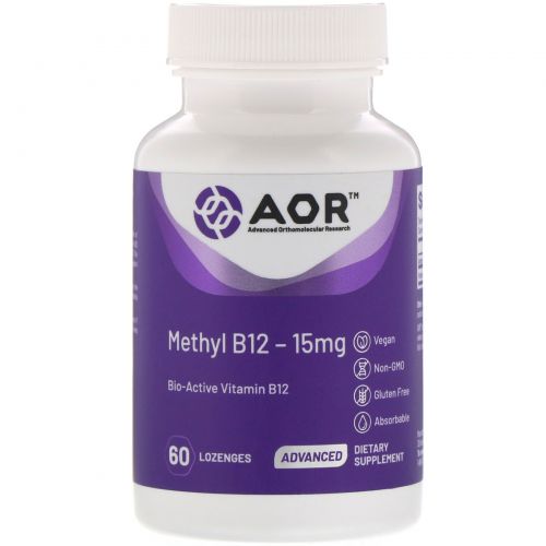 Advanced Orthomolecular Research AOR, Methyl B12, 15 mg, 60 Lozenges