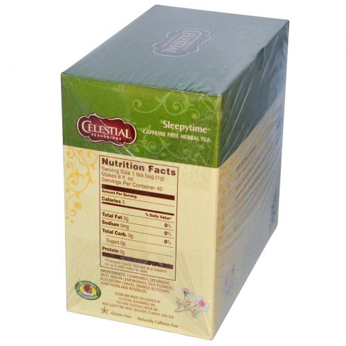 Celestial Seasonings, Травяной чай, Без кофеина, Время для сна, 40 чайных пакетиков, 2 (58 г)