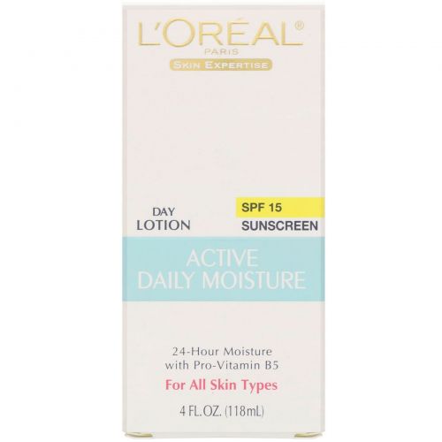 L'Oreal, Active Daily Moisture, дневной лосьон с защитным фактором SPF 15, 118 мл