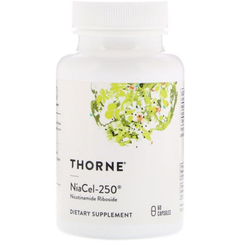 Thorne Research, Niacel-250, никотинамидрибозид, 60 вегетарианских капсул