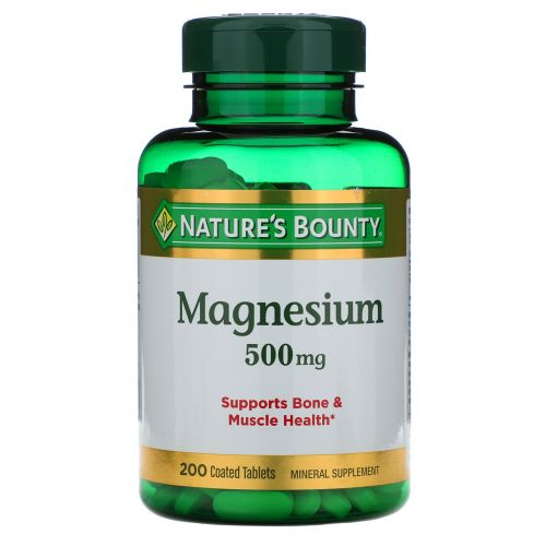 Nature's Bounty, Magnesium, 500 mg, 200 Coated Caplets