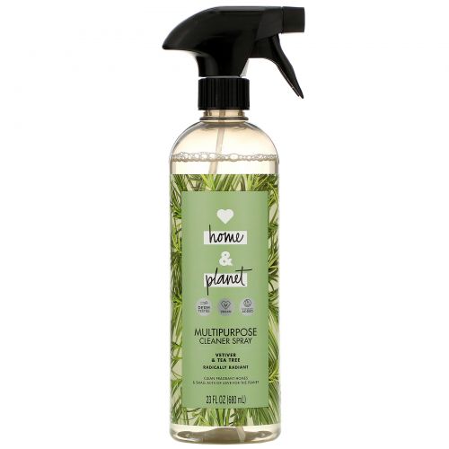 Love Home & Planet, Multipurpose Cleaner Spray, Vetiver & Tea Tree, 23 fl oz (680 ml)