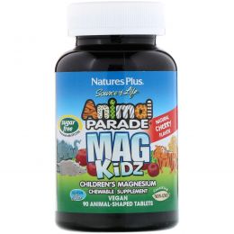 Nature's Plus, Animal Parade, Mag Kidz, Children's Magnesium, Cherry Flavor, 90 Tablets