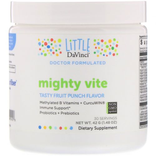 Little DaVinci, Mighty Vite, мультивитаминная добавка, фруктовый пунш, 42 г