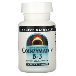 Source Naturals, Коферментный B-3, под язык, 25 мг, 60 таблеток