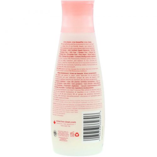 Live Clean, Moisturizing Shampoo, Coconut Milk, 12 fl oz (350 ml)