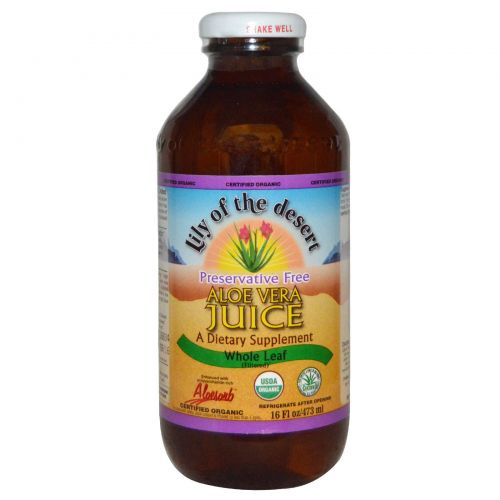 Lily of the Desert, Organic, Aloe Vera Juice, Whole Leaf, 16 fl oz