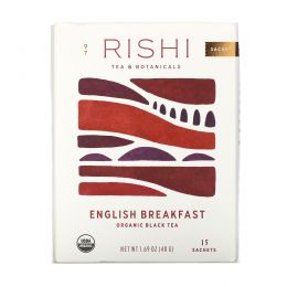 Rishi Tea, Organic Black Tea, English Breakfast, 15 Tea Bags 1.69 oz (48 g)