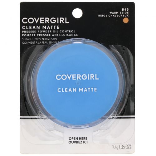 Covergirl, Clean Matte, компактная пудра, оттенок 545 «Теплый бежевый», 10 г (0,35 унции)