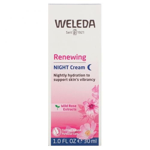 Weleda, Дикая роза, смягчающий ночной крем, 1.0 жидкая унция (30 мл)