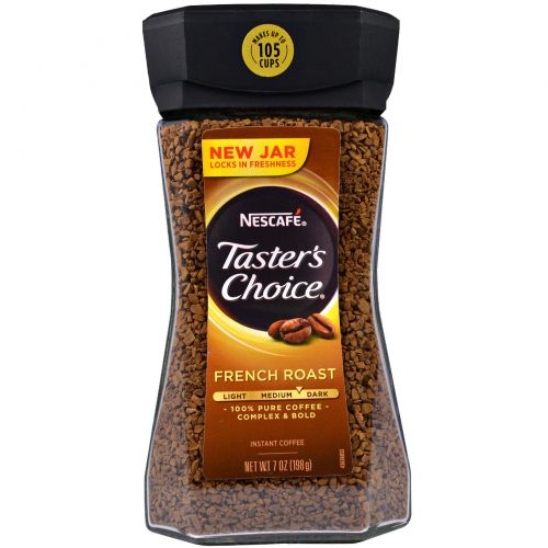 Nescafé, Taster's Choice, Instant Coffee, French Roast, 7 oz (198 g) Тестер Чойс, растворимый кофе, французской обжарки, 7 унций (198 грамм)