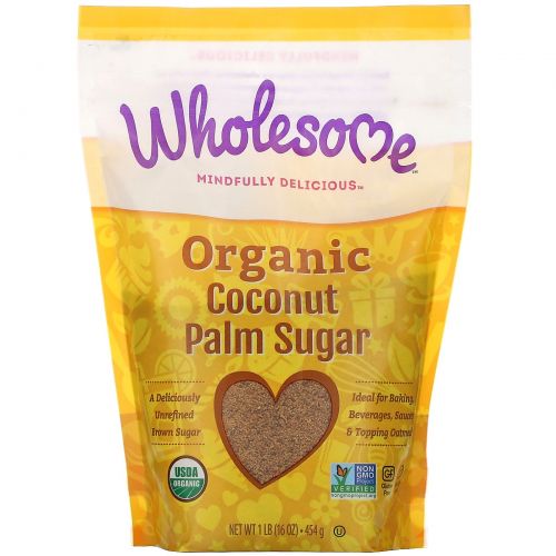 Wholesome Sweeteners, Inc., Органический сахар из кокосовой пальмы, 16 oz (454 г)