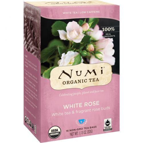 Numi Tea, Organic, White Rose Tea, 16 Tea Bags, 1.13 oz (32 g)