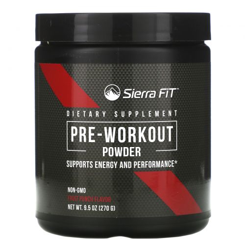 Sierra Fit, Pre-Workout Powder, Fruit Punch, 9.5 oz (270 g)