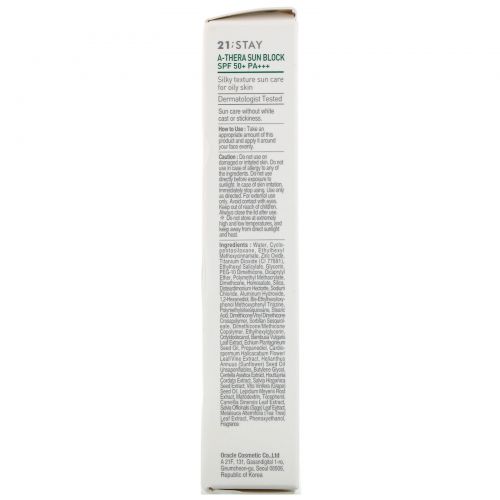 Dr. Oracle, 21;Stay, A-Thera Sun Block, SPF 50+ PA+++, 1.35 fl oz (40 ml)