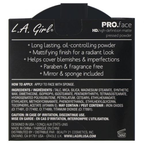 L.A. Girl, Компактная пудра для лица Pro Face HD, матирующая, оттенок Classic Ivory, 7 г