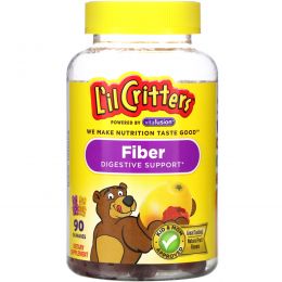 L'il Critters, Клетчатка для поддержки пищеварения, натуральный фруктовый вкус, 90 жевательных таблеток