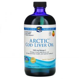 Nordic Naturals, Масло печени арктической трески, со вкусом апельсина, 16 жидких унций (473 мл)