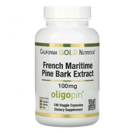 California Gold Nutrition, French Maritime Pine Park Extract, Oligopin, Antioxidant Polyphenol, 100 mg, 180 Veggie Capsules
