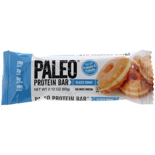 The Julian Bakery, Paleo Protein Bar, Glazed Donut, 12 Bars, 2.12 oz (60 g) Each