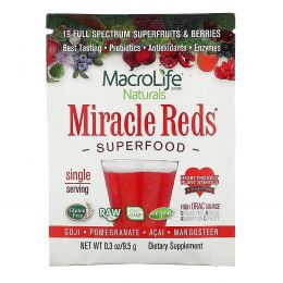 Macrolife Naturals, Miracle Reds, Superfood, Goji- Pomegranate- Acai- Mangosteen,  9.4 g