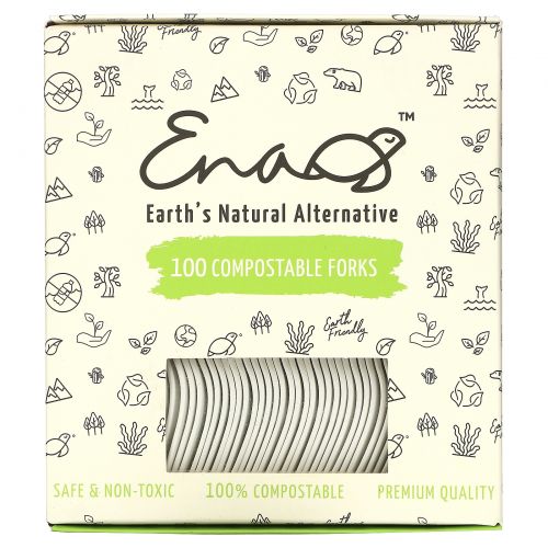 Earth's Natural Alternative, Compostable Forks, 100 Count