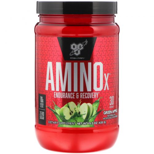 BSN, Amino X, Шипучая формула BCAA, Зеленое яблоко, 15,3 унции (435 г)