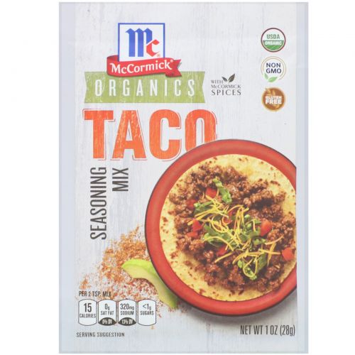 McCormick, Organic Seasoning Mix, Taco, 1 oz (28 g)