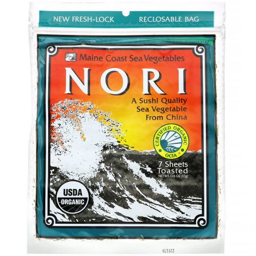 Maine Coast Sea Vegetables, Nori, 7 Sheets, 0.6 oz (17 g)