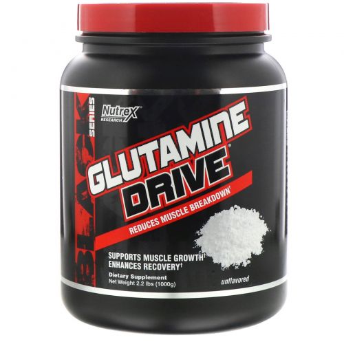 Nutrex Research, Glutamine Drive, глютамин без добавок, 1000 г (2,2 фунта)