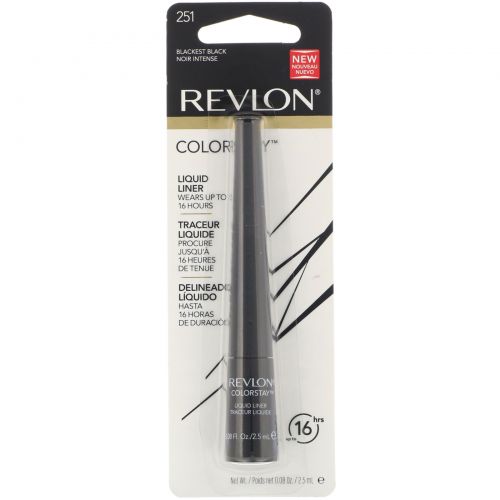 Revlon, Жидкая подводка Colorstay, оттенок 251 угольно-черный, 2,5 г