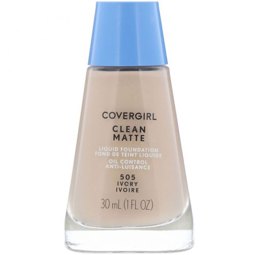 Covergirl, Clean Matte, жидкая тональная основа, оттенок 505 «Слоновая кость», 30 мл (1 жидк. унция)