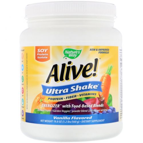 Nature's Way, Alive! Ultra-Shake, Vanilla Flavored, 19.8 oz (560 g)