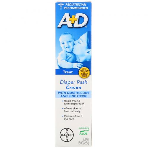 A+D, Diaper Rash Cream with Dimethicone and Zinc Oxide, 1.5 oz (42.5 g)