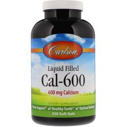 Carlson Labs, Liquid Filled Cal-600, 600 mg, 250 Soft Gels
