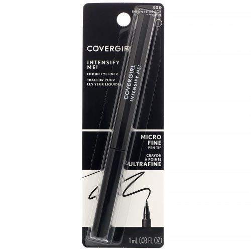 Covergirl, Intensify Me!, жидкая подводка для глаз, оттенок 300 «Интенсивный черный», 1 мл (0,03 унции)