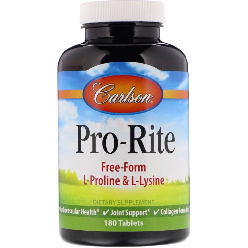 Carlson Labs, Pro•Rite, Пролин и Лизин, 180 таблеток