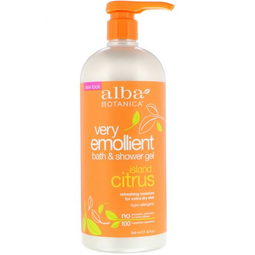 Alba Botanica, Very Emollient, гель для душа и ванны, цитрусовый остров 32 жидких унции (946 мл)