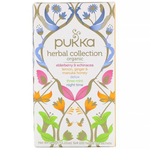 Pukka Herbs, Organic Herbal Tea Collection, 20 Herbal Tea Sachets, 1.21 oz (34.4 g)