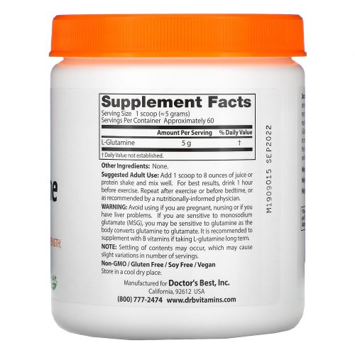 Doctor's Best, Pure L-Glutamine Powder, 10.6 oz (300 g)