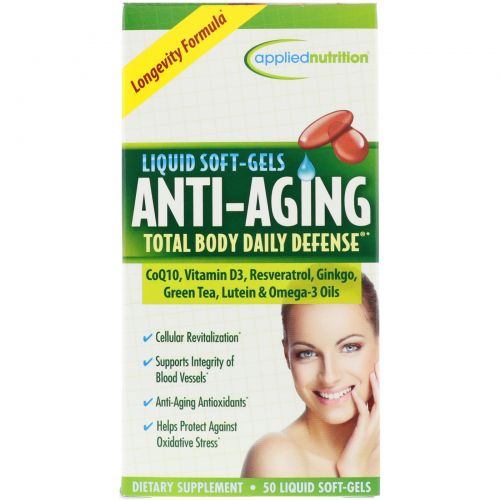 appliednutrition, Anti Aging Total Body Daily Defense, 50 Liquid Soft-Gels